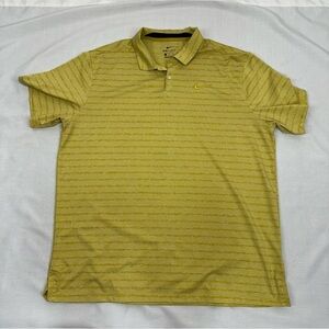 Nike Men’s size XL Golden Yellow Vapor Stripe Dri-Fit Golf Shirt